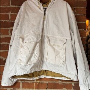The North Face Cream Hooded Jacket with Golden Lining